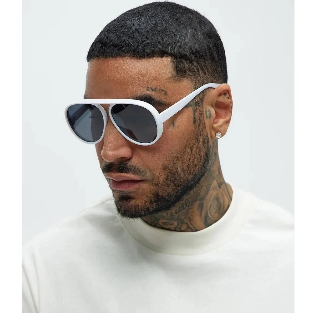 Trendy Designer Hexagon Round Sunglasses Men Fashion Big Women Sunglasses Lentes